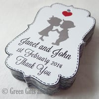 Image 2 of 100 Medium White Scroll Gift Tags