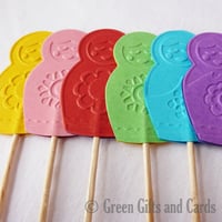 Image 3 of 40 Babushka/ Russian Doll Cupcake Toppers