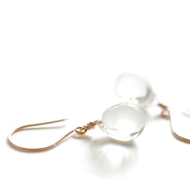 Image of Clear glass drop earrings