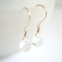 Image 2 of Clear Glass Drop Earrings