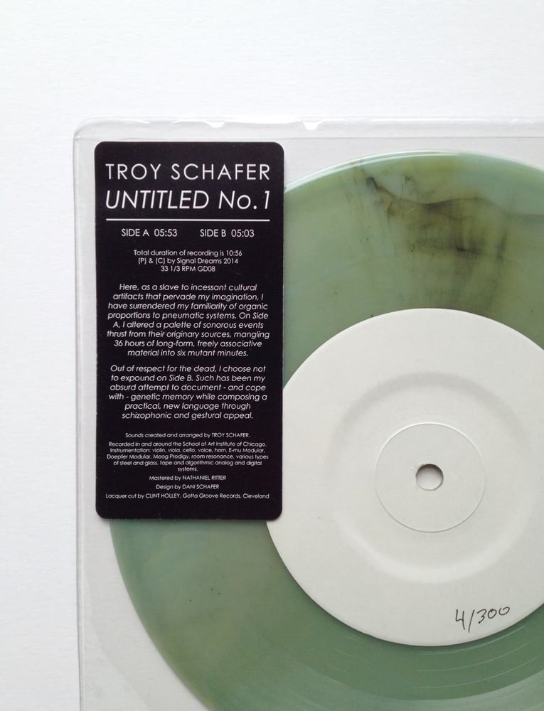 Image of TROY SCHAFER | UNTITLED NO. 1 | 7" (random color) | SIGNAL DREAMS