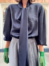 MIDNIGHT BLUE BOW BLOUSE