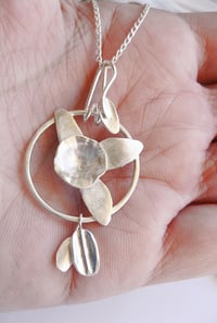 Image 2 of Daffodil orchid specimen pendant: in forged sterling silver