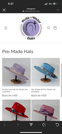 Image 5 of White Cowboy hat with Custom Fabric Hatband