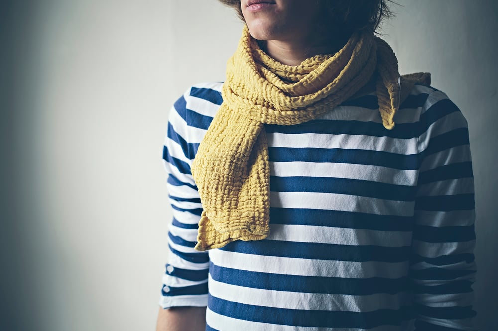 Image of WAYDA Organic Cotton Muslin Scarf - Broom Yellow