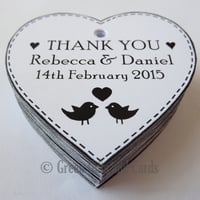 Image 1 of 100 Personalised White Heart Gift Tags