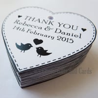 Image 2 of 100 Personalised White Heart Gift Tags