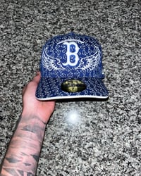 Image 3 of ROYAL BLUE BOSTON RED SOX ALL OVER CUSTOM FITTED CAP