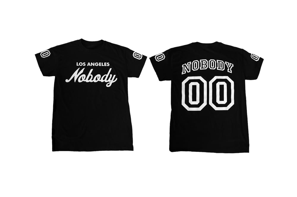 Image of LA NOBODY Jersey Style Black T-shirt