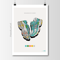 Image 1 of Sneaker Poster New Balance 9060 X DTLR "Cyan Burst" Print