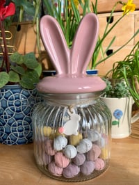 Image 3 of Ceramic Hanging Little Bunnies  Sideways or back view (Set of 2)