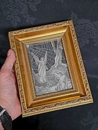 Image 2 of 1800's Biblical Page “Christ praying in the garden”  & Preserved Web