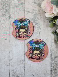 Image 1 of Nurse Life Car Coasters - 2 pack