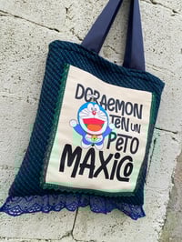 Image 1 of Bolsiña feita a man. Doraemon azul/verde. Deseño exclusivo!