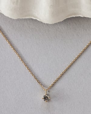 Image of 18ct yellow gold, pale grey salt and pepper diamond necklace