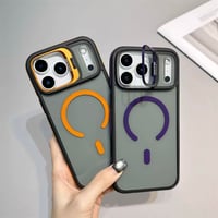 Image 7 of iPhone 17 Case - With Built-in Camera Lens Protector & Stand - Charcoal Transparency