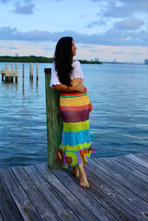 Image of Boho Style colorful handmade crochet Skirt
