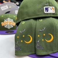 Image 2 of New Era 59Fifty Spider Web Rifle Green / Purple 