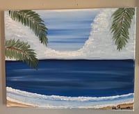Beach Scene with Palms
