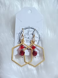 Image 1 of Red & Gold Earrings 