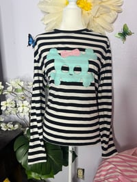Image 4 of Pastel Goth Skull Striped Top (M)