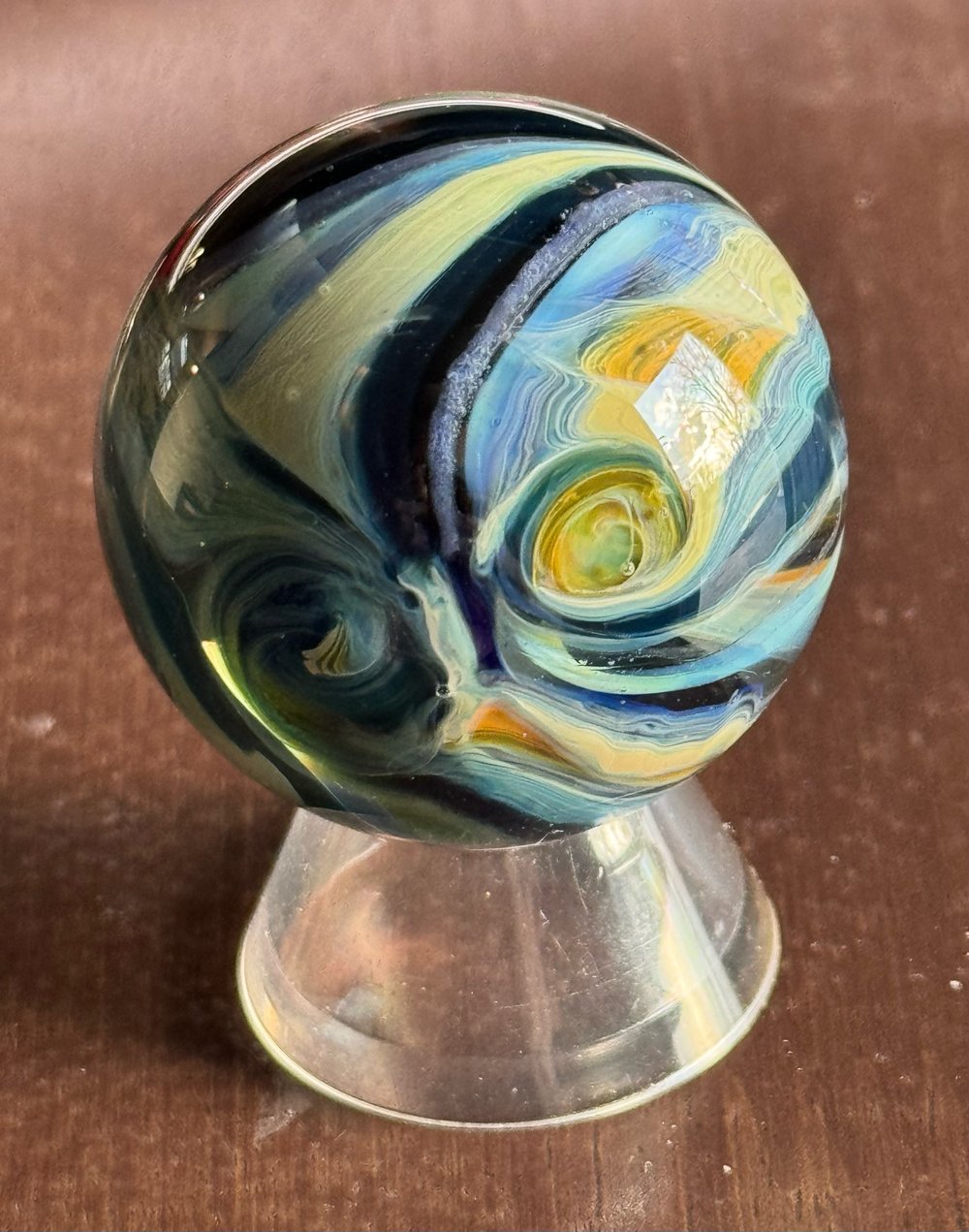 Image of Lime Swirl Junk Planet Marble