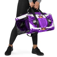 Image 1 of BOSSFITTED White and Purple Duffle Bag