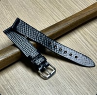 Image 1 of Limited Edition Black Russian grain Unlined Horween Shell Cordovan Watch Strap