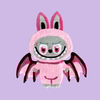 Image 1 of Pink Labubu Bat Accent Rug