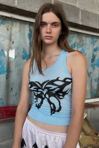 Image 1 of Tribal baby blue tank top