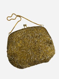 Image 1 of Gold Beaded Wristlet Purse