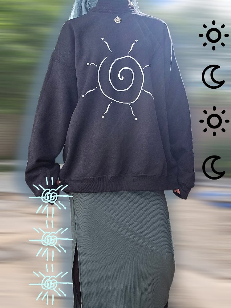 Image of Swirly sun & Moon crewneck