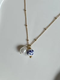 Image 1 of Gold Ceramic Pearl Necklace