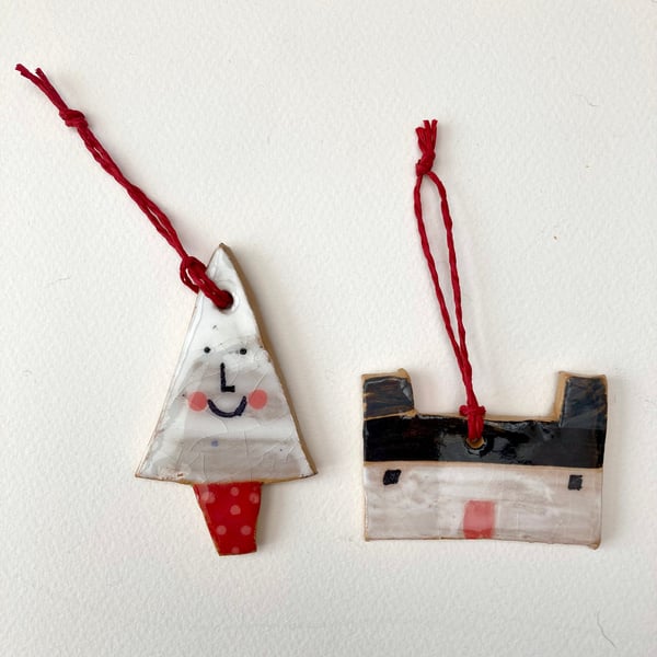 Image of Pottery Christmas Tree Decorations