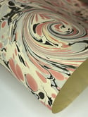 Marbled Paper Rose Swirls & Turquoise Drawn Stone - 1/2 sheets