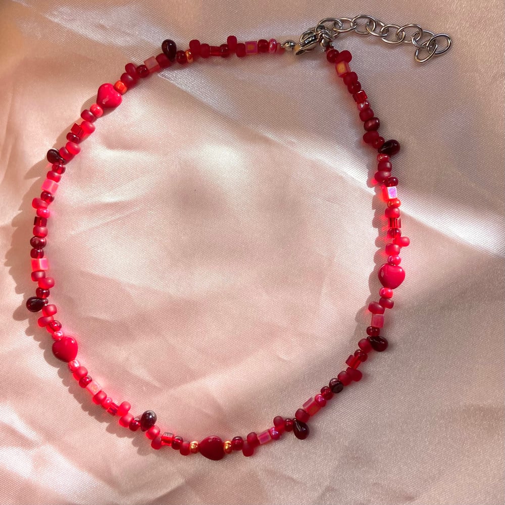 Image of red droplet necklace