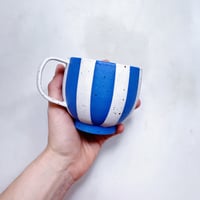Image 1 of PREORDER // Circus cup with handle - Blue & white