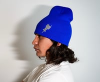 Blue Plug Slouch Beanie 