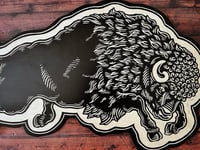 Image 2 of Bison Woodcut