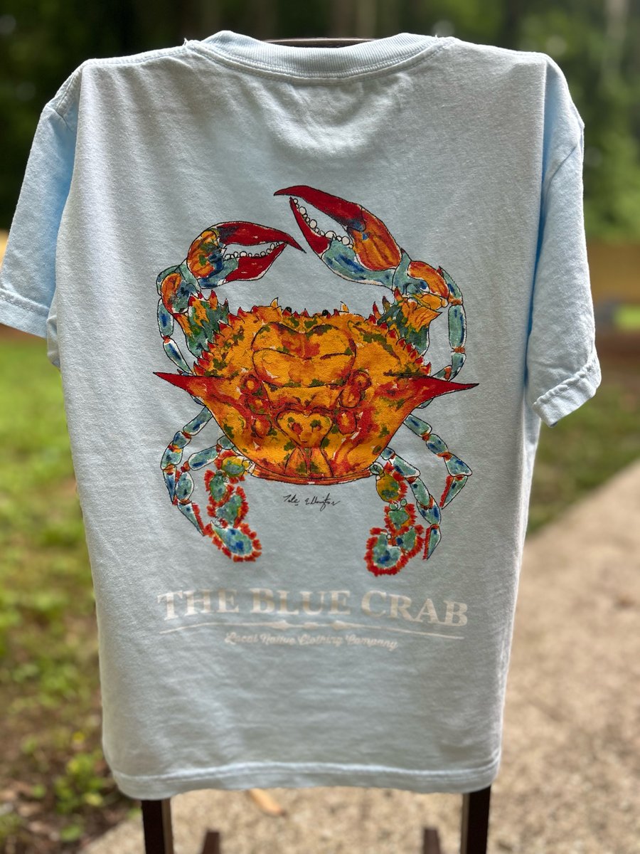 American Made Blue Crab Tee in White by Collared Greens main image 1
