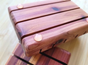 Image of Handcrafted Cedarwood Soap Dish with Rubber Bumpers