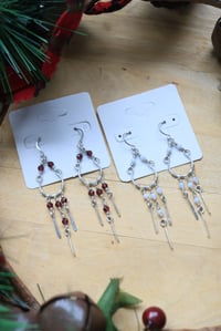 Image 1 of Mini Sterling Silver + Crystal Chandelier Earrings (2)