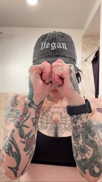 Image 5 of Gothic Vegan embroidered dad cap