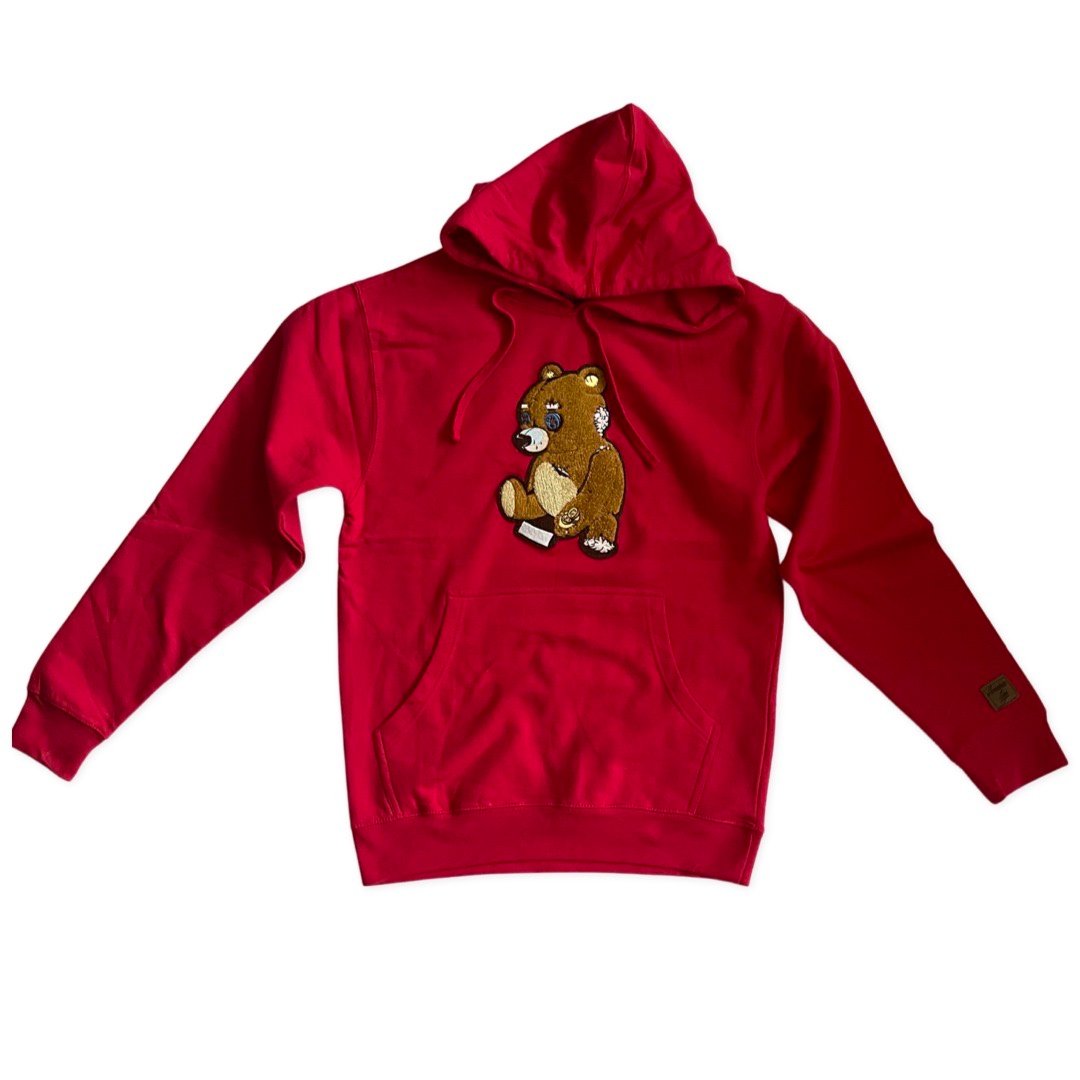 Red teddy store bear hoodie