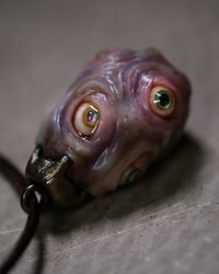 Image 13 of Egg of the King pendant, leather cord, brass hardware, all seeing eyes OOAK, one of a kind 