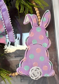 Image 4 of Polka Dot Bunny Wreath