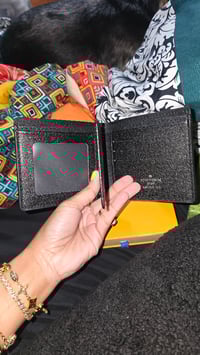 Image 2 of Mens Wallet All Black checkered