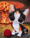Atomic Bomb Calico Cat Art Print