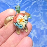 Image 2 of "UNDER THE SEA" CORAL REEF IMPLOSION SEA TURTLE PENDANT SMALL 8