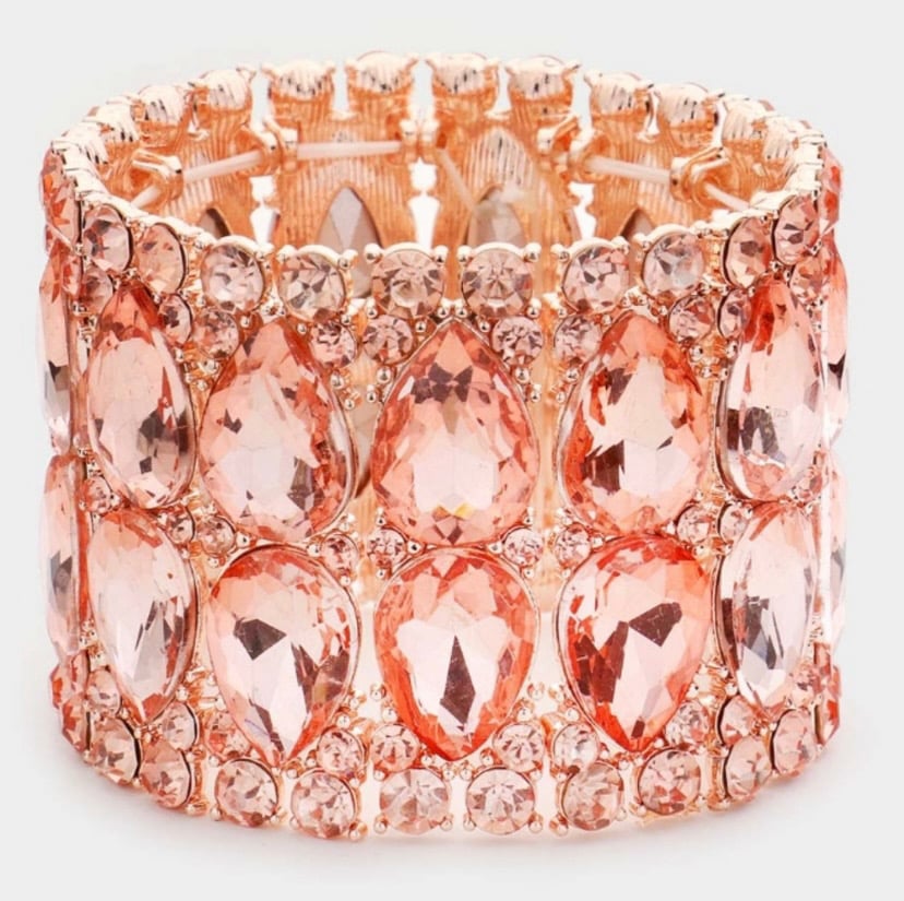 Image of Teardrop Stone Accented Stretch Bracelet 